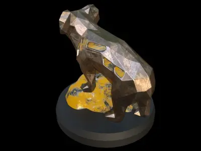 Steampunk Koala Rock Low-poly 3D model