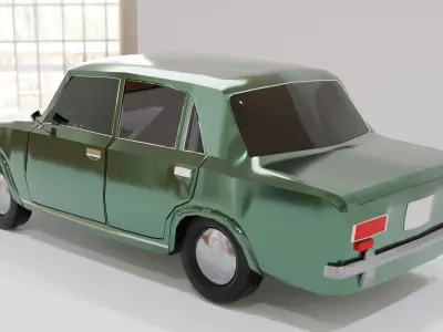 Low Poly Classic Car 3D Model  Free low-poly 3D model
