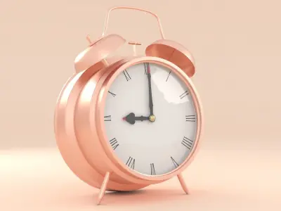 Copper Alarm Clock 3D model