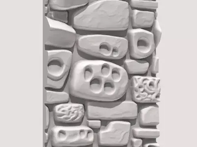 Jagged Limestone Cliff Wall Asset 3D model