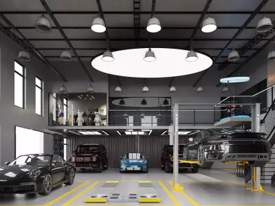 auto repair shop - car modification shop - car maintenance store 3D model