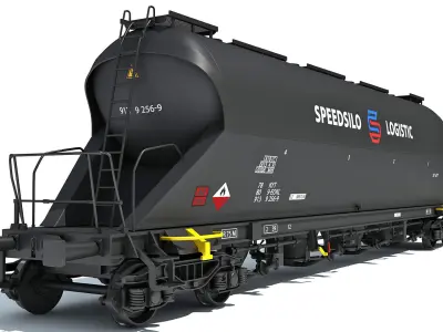 Railroad Silo Tank Train Car 3D model