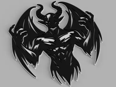 DEMON with wings Devil Picture Wall Free 3D print model