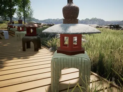 Japanese  Garden Light Free 3D model