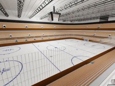 Ice Hockey Stadium Low-poly 3D model