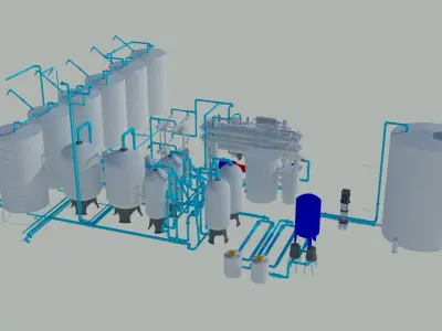 Water Treatment Plant 3D model