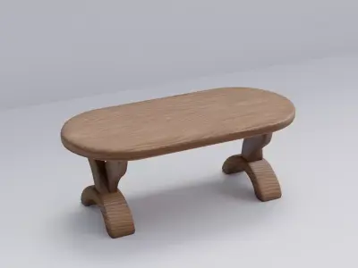 Table Low-poly 3D model 3