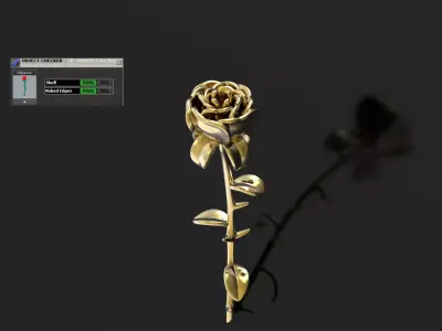 STL 3D gold rose model sj0026 3D print model