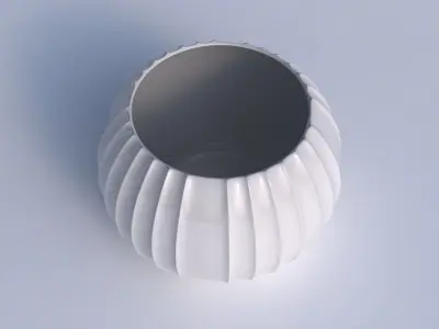 Bowl spheric with extruded vertical lines 3D print model
