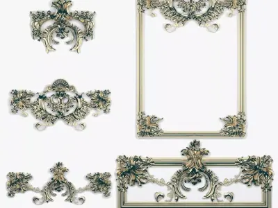 Forged Pattern Bracket Collection European Empire Style 3D model