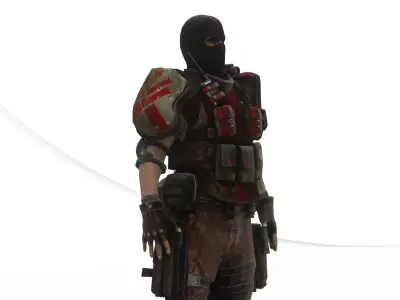 Urban Soldier 3D Model Low-poly 3D model