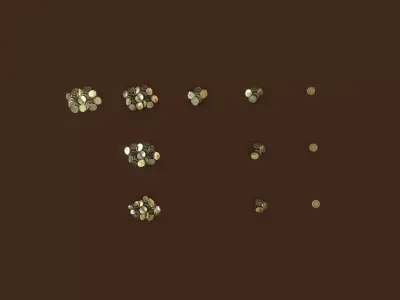 Stylized PBR Gold Coins Pack Low-poly 3D model