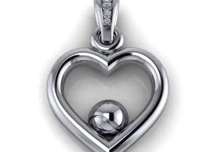 Tennis Ball  Heart Pendant Jewelry 3D print model
