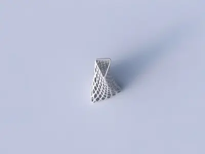 Vase twist grounded tipping triangle with bubble grid lattice 3D print model
