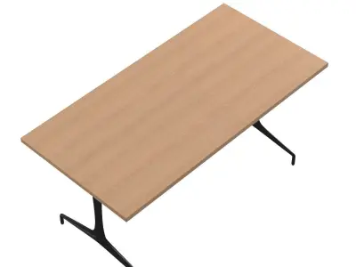 Edge Mount Locking Casters Serif Table 3D model