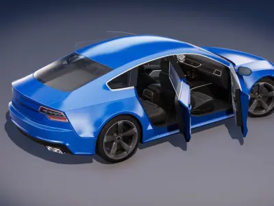 Realistic Car HD 02 Low-poly 3D model