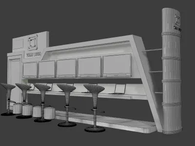  Booth Exhibition Stand a444e  3D model