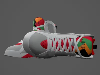 PBR Air Jordan 7 retro sneakers Hare colorway Low-poly 3D model