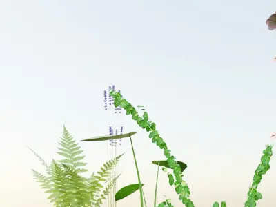 Low poly plants pack - 5 Units Low-poly 3D model