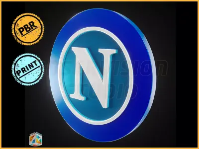 SSC Napoli logo - Cinematic - 3D print 3D model
