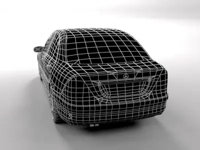 MERCEDES C CLASS LOWPOLY Low-poly 3D model