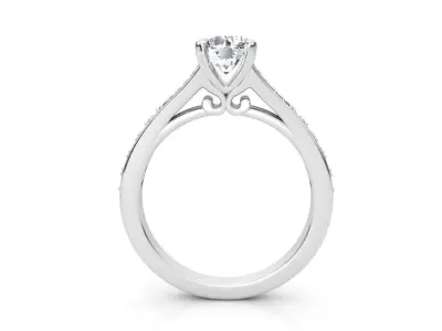 aj-026 solitaire diamond engagement ring gold 3D print model