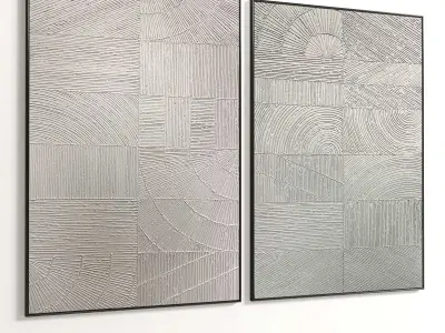 Plaster Two Photo Frame 242 Low-poly 3D model