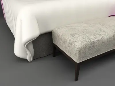 Bed 1 with bedding 3D model