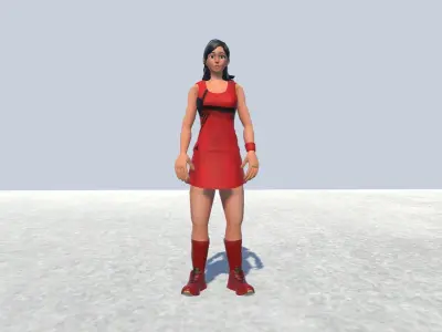 Field Hockey Player female  Low-poly 3D model