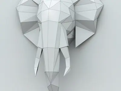 Ukraine elephant paper head 3D model