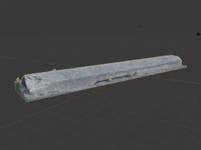 Concrete Parking Block - Photoscanned Low Res Free low-poly 3D model