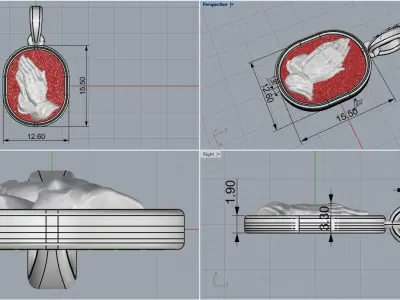 Praying hands protect us pendant model 995 3D print model