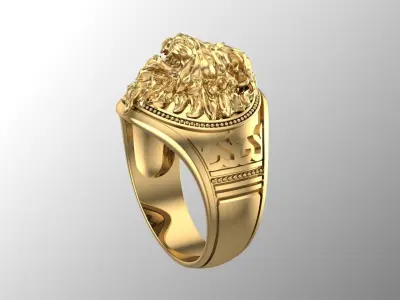 Lion Gold rings 3D print model