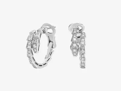 BULGARI - SERPENTI VIPER - EARRINGS - SEMI DIAMOND PAVED 3D print model