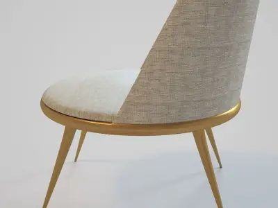 Modern White Chair Low-poly 3D model