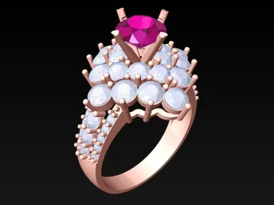 Diamond Ring - Womens Rings - N2237 3D print model