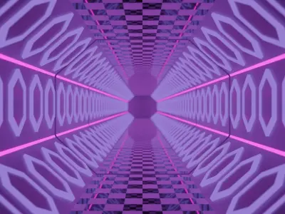 Hall Way - Empty Room - PBR 3D model Low-poly 3D model