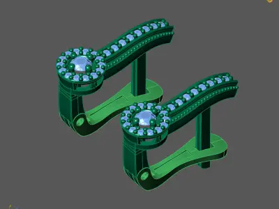 Women Earrings 3DM STL Womens Earring Renders 3D print models   3D print model 25