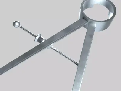 Straight Spring Caliper Low-poly 3D model