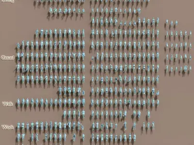 Paper People Low-poly 3D model