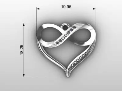 Pendant heart 3D print model