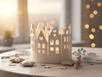 Christmas Village Candle Holder  Cozy Christmas Houses 3D print model