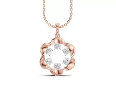 Diamond Circle Flower Pendant        3D print model