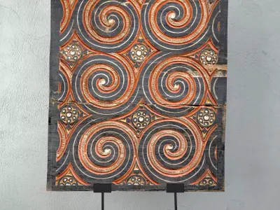 Indonesian Architectural Piece on Metal Stand 3D model