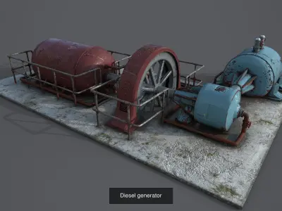Diesel generator Texture Pack 3D Model Collection
