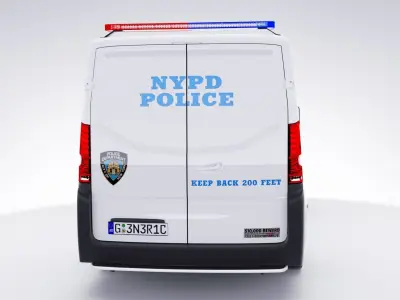 NYPD Police van v32 Low-poly 3D model