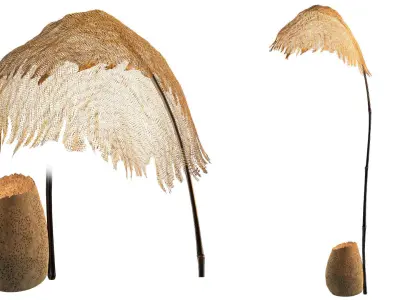 Luxury Handcrafted Ishigaki Sculpture Lamp Sand 3D model