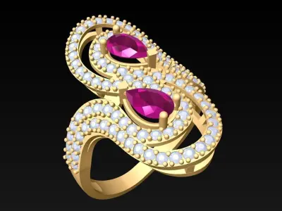 Diamond Ring - Womens Rings - N2128 3D print model