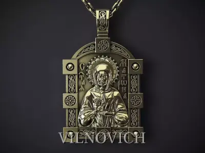ORTHODOX PENDANT WITH PRAYER MATRONA OF MOSCOW 3D print model