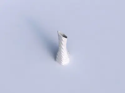 Vase squeezed and bent hexagon with distorted and twisted gri... 3D print model